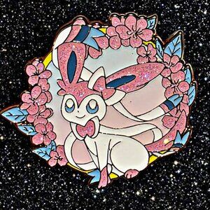 Sylveon Cherry Blossom Pokémon Enamel Pin – Fairy Type Sparkle